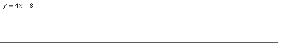 Answer D: y = 4 x + 8
