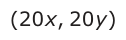 Answer A: (20 x, 20 y )