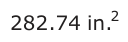 Answer D: 282.74 in.2