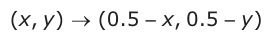 Answer A: (xy, ) o (0.5 x, 0.5 y )