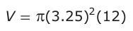 Answer A: V = S(3.25)2 (12)