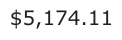 Answer A: $5,174.11