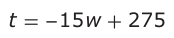 Answer B: t = − 15 w− + 275