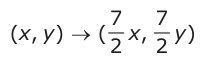 Answer D: (, )xy) → ( x,7 7 y 2 2