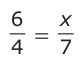 Answer C: 6 x= 4 7