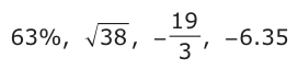 Answer B: 63%, 38 , −− − ,19 − 6.35 3
