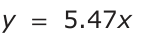 Answer A: y = 5.47x