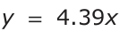Answer B: y = 4.39x