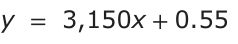 Answer D: y = 3,150x +0.55