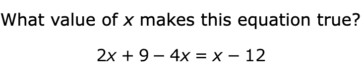 What value of x makes this equation true?